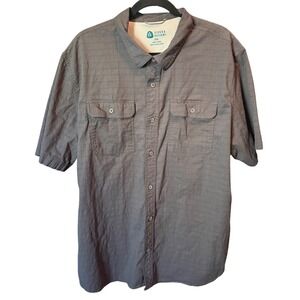 Sierra Designs Mens XXL Grey Short Sleeve Button Up Hiking Shirt Gorpcore